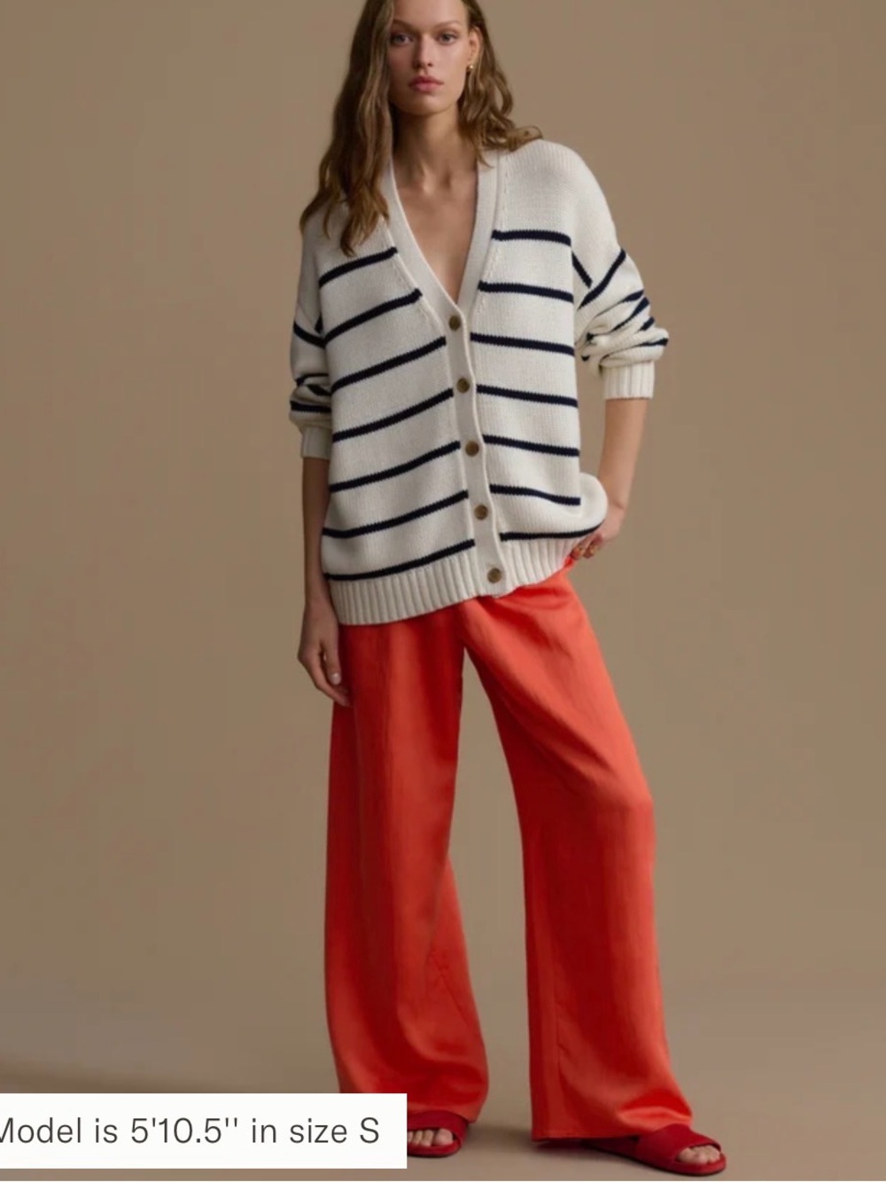 Jenni Kayne Chloe Cardigan Ivory/Navy Stripe (Size S)
